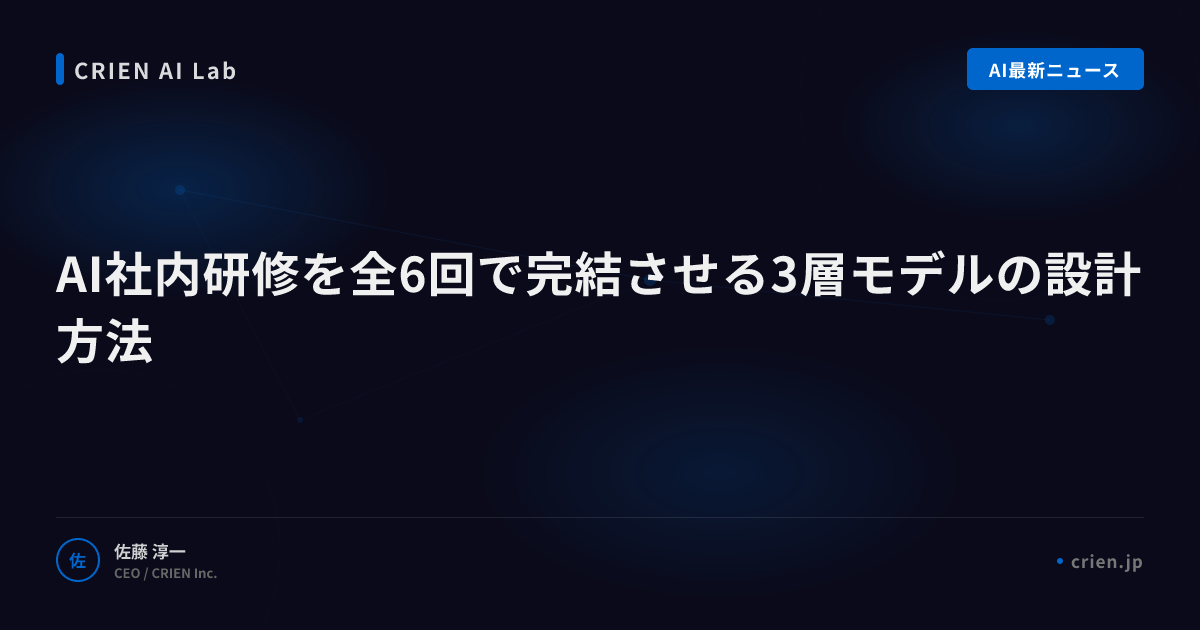 AI社内研修を全6回で完結させる3層モデルの設計方法