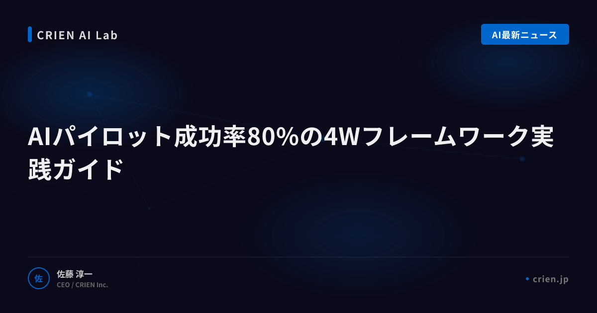 AIパイロット成功率80%の4Wフレームワーク実践ガイド