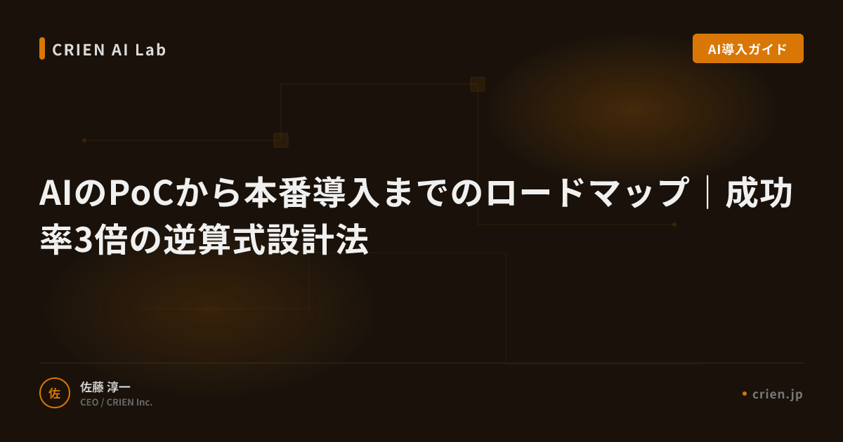 AIのPoCから本番導入までのロードマップ｜成功率3倍の逆算式設計法