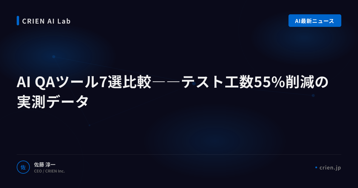 AI QAツール7選比較――テスト工数55%削減の実測データ