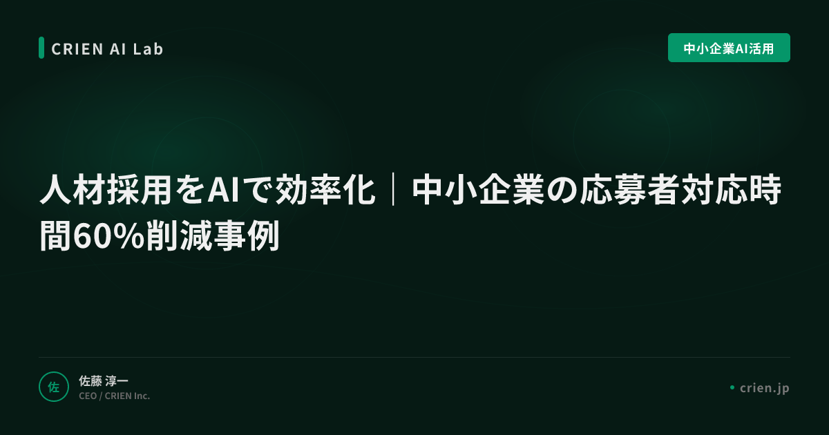 人材採用をAIで効率化｜中小企業の応募者対応時間60%削減事例