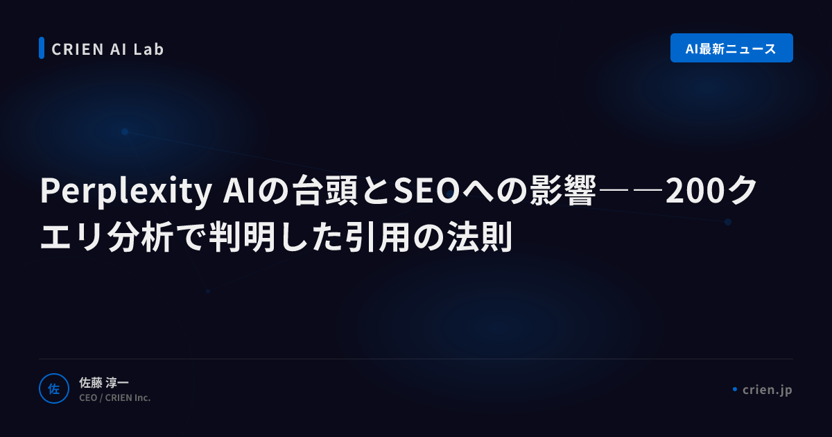 Perplexity AIのSEO影響｜200クエリ分析で判明した法則